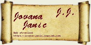Jovana Janić vizit kartica